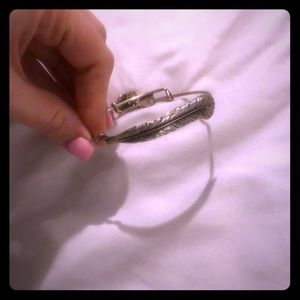 Alex and ani silver feather bracelet